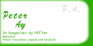 peter ay business card